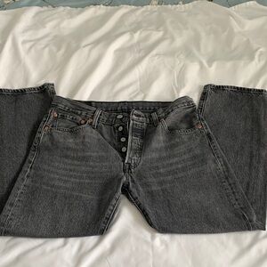 Levi's Men's Washed Black Button-Fly Relaxed Jeans